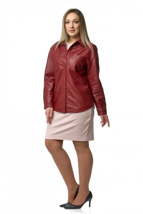 Женская кожаная куртка из эко-кожи с воротником 8021234